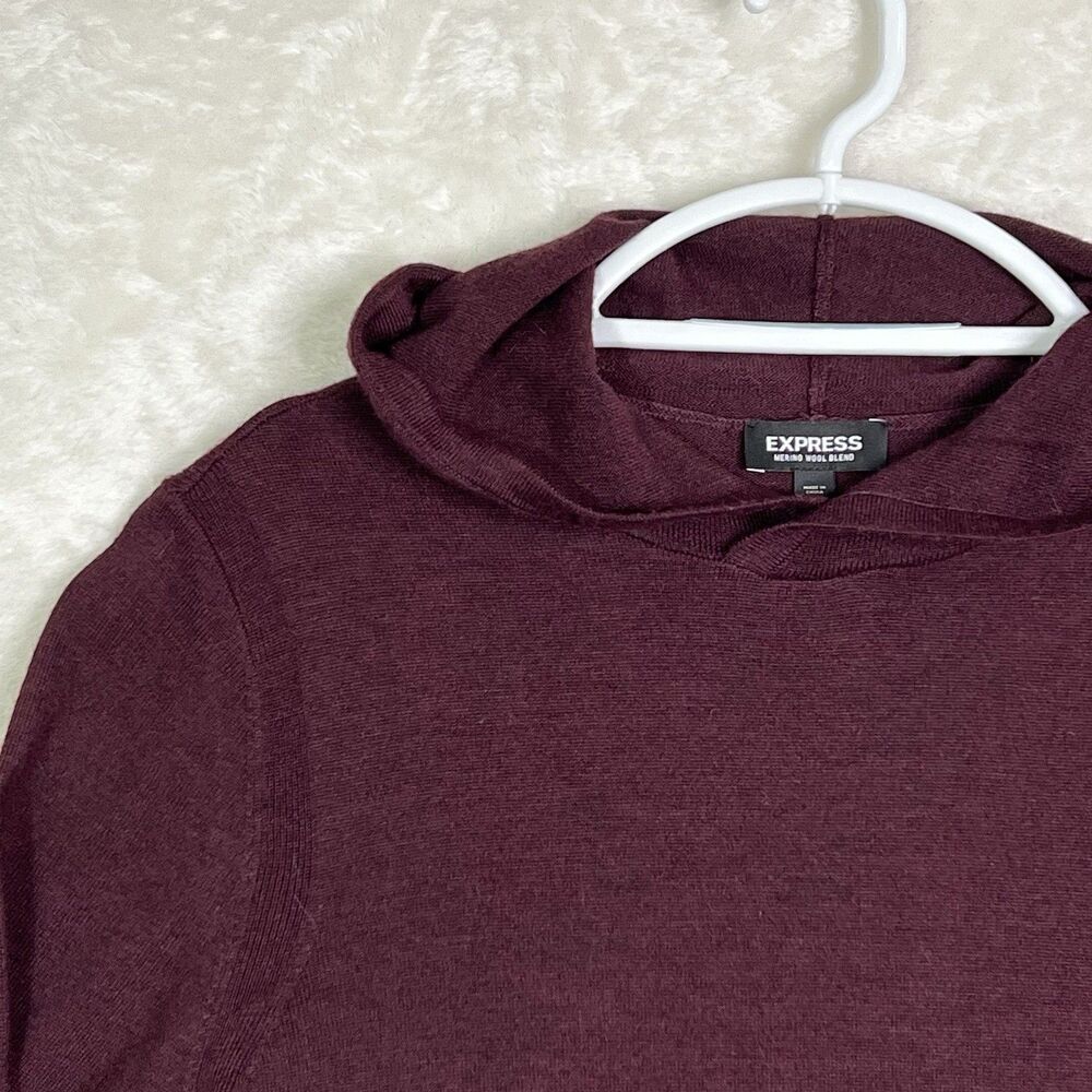 Elegant Men’s Pullover Express Size M Light  Fine Wool Burgundy Old Money Style